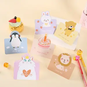 9.5x13.5cm greeting cards 3d Best wishes for you Happy Birthday Animal gift wish card for kids