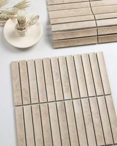 Mosaico de piedra de <span class=keywords><strong>cueva</strong></span> Beige, piedra Natural, superficie cóncava y convexa tridimensional 3D para decoración de paredes interiores - Product Image 2