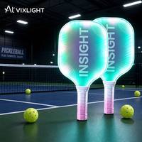 Raquette de pickleball LED lumineuse 13 mm pour adolescents et adultes, raquette de pickleball lumineuse en nid d'abeille pour débutants, raquettes de pickleball lumineuses de nuit