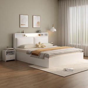 Modern European Wall <b>Bed</b> 1.5m Double and 1.8m <b>Single</b> With <b>Storage</b> Rack Solid Oak Wood for Rental Room MY8972 MY8972 - Product Image 3