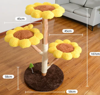 Mau Poste Rascador para Gatos con Estructura de Madera de Sisal, Diseño de Cama de Flores Removible y Atractivo