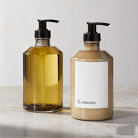 Vide 350ML 500ML hors épaule bouteille de lotion en verre personnalisé désinfectant pour les mains bouteille de lotion pour le corps épaissie bouteille de shampooing avec Logo