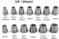 Kit d'outils d'extraction de douilles de boulons à chocs en acier 14 pièces pour véhicule élimine efficacement les boulons endommagés, écrous et vis