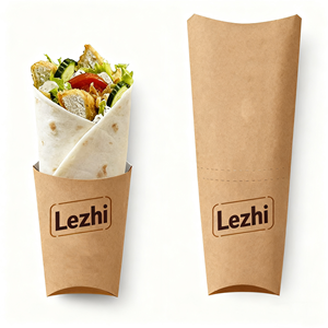 Caja de rollo de pollo de comida rápida desechable con logotipo personalizado caja de embalaje de papel de Burrito caja de papel de rollo en forma de almohada cajas de papel para <span class=keywords><strong>Shawarma</strong></span> - Product Image 2