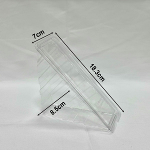 Boîtes à emporter triangulaires transparentes jetables en plastique PET pour l'emballage alimentaire, boîtes à sandwich avec couvercles à charnières - Product Image 3