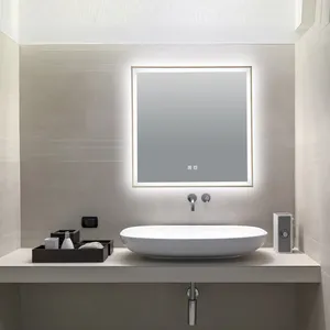Specchio da bagno a parete Make Up Led illuminato zirconio oro acciaio inox bagno LED specchio
