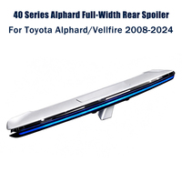 Pour Toyota Alphard Vellfire 2008-2024 Série 40 Style LED Spoiler de toit arrière avec barre lumineuse pleine largeur et aileron – Amélioration