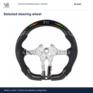 Volante LED sin Revestimiento para BMW F30 2014-2018, Marco de Aleación, Patrón de Carbono, Agarres Perforados BF30AF - Product Image 1