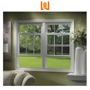 Wanjia หน้าต่างแขวนสองชั้นไวนิลหน้าต่าง upvc แบบแขวนเดี่ยวภายในที่กำหนดเองได้