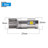 12V W5W T10 194 168 Auto LED-Glühbirne 3030 5SMD 6000K Weiß Bernstein Rot Auto-Leselampe Parklicht Glühbirne Anzeigeleuchte Fehlerfrei