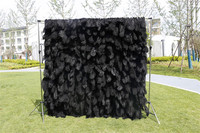 QSLH-V087 Offre Spéciale fleur artificielle mur décoratif panneau de soie rose clair plume mur pour décoration de mariage