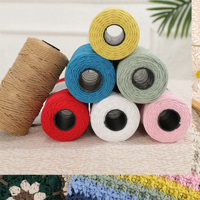 Fil à macramé multicolores 100% polyester, 2 mm, torsadé, simple brin