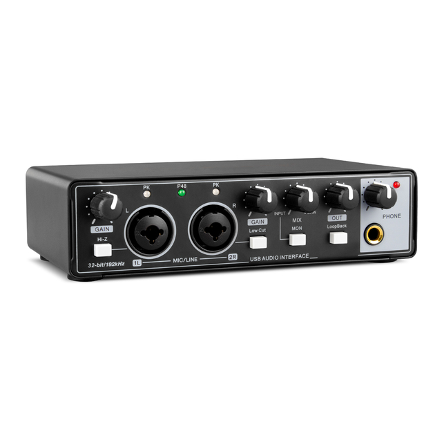 MD22 Professional Portable USB Audio Interface 2 Channel 192kHz Sound Cardfor Laptop/Computer Karaoke & Music Studio Recording