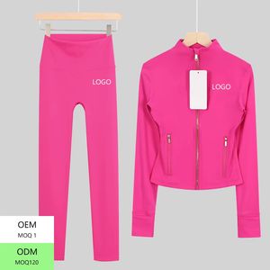 Conjunto de Yoga y Fitness Personalizado al por Mayor Estilo Lulu con Cuello Alto Elástico de Secado Rápido - Product Image 4