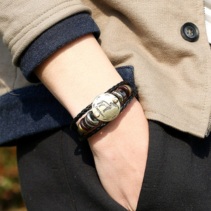 Pulsera de Cuero Trenzada Multicapa con Dijes de los 12 Signos del Zodíaco, Hecha a Mano, Estilo Vintage, de Moda, ¡Gran Venta! - Product Image 5