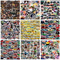 50 autocollants en vinyle imperméables à l'eau, dessins animés, vente chaude, décoration DIY, autocollants pour voiture, moto, voiture de sport, accessoires automobiles