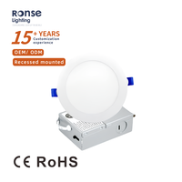 Plafonnier LED rond encastré ultra-plat RONSE moderne AC120V 5CCT dimmable blanc avec boîte de jonction pour bureau et hôtel