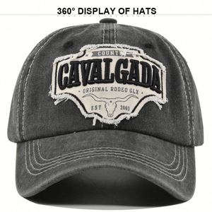 หมวกเบสบอลปักลาย 3 มิติ แบบ 6 แผง สีทูโทน สไตล์วินเทจ ขายส่ง - Product Image 6