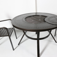 Fulin Foshan Factory vend en gros des meubles d'extérieur, table en aluminium pour restaurant, ensemble de salle à manger avec barbecue