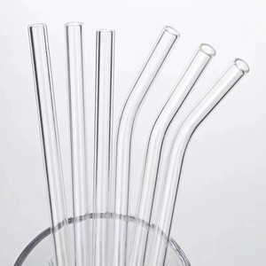 Pailles en verre borosilicate haute résistance, colorées, droites et courbées, réutilisables, écologiques et nettoyables pour chicha - Product Image 4