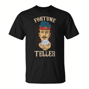 Camiseta Fortune Teller con diseño vintage de gipsy psíquico, camisa negra para hombre - Product Image 2