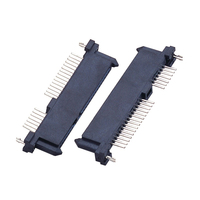 Conector hembra Soulin SATA 7 + 15P 22P DIP SMT horizontal con conectores HDD de PIN localizador