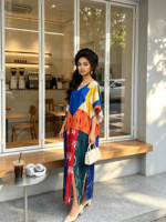 Gaun Wanita Afrika Model Kafatan Boubou Ukuran Besar, Motif Garis Abstrak, Gaun Bubu, Pakaian Tradisional Etnik Grosir