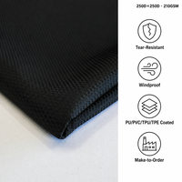 Tissu tissé 250 fils 100% polyester pour produits d'extérieur et bagages, tentes, auvents, sacs à dos, PU, PVC, TPU