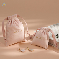 Sac cadeau en velours Auralux personnalisé avec logo, pour boucles d'oreilles, colliers, bagues, emballage de bijoux