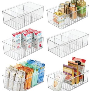 Transparent Storage Box With Compartments Rectangular Food Container For Snacks Tea Coffee Beverage Desktop Office Use - Product Image 3