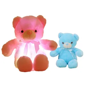 Venta al por mayor oso de peluche 20 pulgadas-Regalo personalizado juguetes 50cm 30cm LED Light Up Teddy oso de peluche de felpa suave felpa de animales de juguete con luz