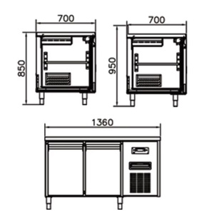 Mesa de Trabajo Refrigerada Comercial de Acero Inoxidable, 2 Puertas, Enfriamiento por Aire, Pantalla Digital, Sin <span class=keywords><strong>Escarcha</strong></span>, para Supermercado, Restaurante, <span class=keywords><strong>Bar</strong></span> - Product Image 5