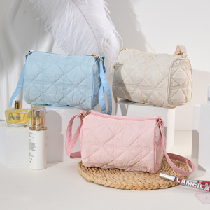 Light Blue and Pink Soft Durable Makeup <strong>Bag</strong> for Women Custom Print Logo and Pattern <strong>Cosmetic</strong> Travel Lady Style Makeup <strong>Bag</strong> - Product Image 1