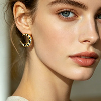 Boucles d'oreilles vintage SUMMLY à imprimé léopard, plaquées or 18 carats, en acier inoxydable, bijoux tendance à imprimé animal