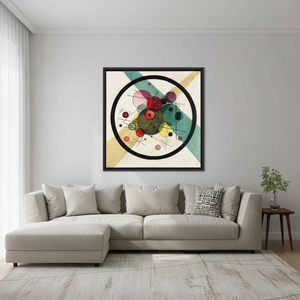 Kandinsky Circles <b>Canvas</b> Print: Modern Abstract Art Decor,BLACK <b>FRAMED</b> <b>CANVAS</b> - Product Image 3