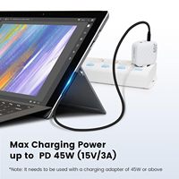 Câble de charge magnétique USB-C Type C mâle Yoosure 45W à charge rapide compatible avec Microsoft Surface Pro 7/6/5/4/3 Go/Book