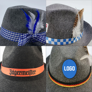 <span class=keywords><strong>Chapeau</strong></span> allemand Oktoberfest <span class=keywords><strong>Chapeau</strong></span> Fedora de festival décoratif à plumes avec étiquette personnalisée <span class=keywords><strong>Chapeau</strong></span> de bière Oktoberfest en feutre de gros - Product Image 6