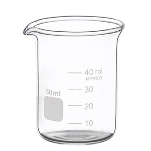 Vaso graduado redondo de vidrio de 600 ml para uso en laboratorio de química. - Product Image 2