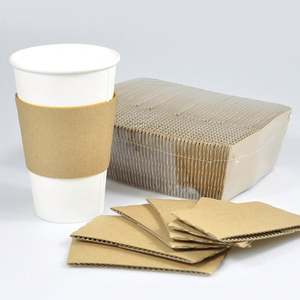 Manchon pour gobelet à café chaud en carton épais jetable avec logo - Product Image 5