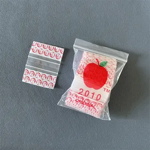 eco-friendly Hot selling customized drugs pills packaging plastic zip lock min bag WITH APPLE BRAND