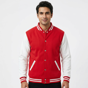 Chaqueta Varsity Casual para Hombre, Corte Ajustado, Transpirable, Reversible, con Capucha, Diseño de Béisbol, Estilo Bomber, Talla XS, Lona - Product Image 1
