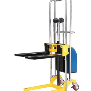 Montacargas Eléctrico Pequeño de 400 kg, Apilador Hidráulico, Carretilla Semieléctrica para Almacén con Ruedas de Poliuretano - Product Image 5