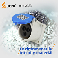 Conector IEC Industrial de alta calidad WEIPU IP65 3/4/5 pines 16A/32A carcasa de PC hembra conector impermeable de níquel