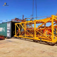 Grue à tour à plateforme plate de 6 à 8 tonnes, longueur de flèche de 50 à 55 m, certifiée CE, pour la construction de bâtiments de grande hauteur et les infrastructures