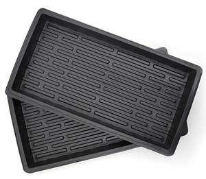 Plateau de culture de légumes Microgreens Plateau de rangement pour pots de semis de plantes florales Plateau plat en plastique <span class=keywords><strong>noir</strong></span> pour pépinière - Product Image 2
