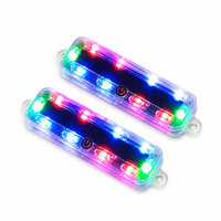 Barre lumineuse d'avertissement solaire pour calandre de voiture, lampe stroboscopique LED multicolore, fixation sur calandre avant pour voiture, camion, moto