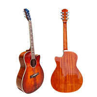 Aiersi Brand Solid Spruce Top Mahogany Glossy Grand Auditorium Sunburst Vintage Acoustic Guitar Musical Instrument