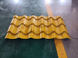 컬러 페인트 강철 아연 도금 강철 타일 만들기 기계 금속 유약 지붕 타일 성형 기계 - Product Image 4