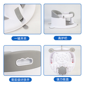 Baby <b>Folding</b> Bath <b>Stool</b> 36.5cm X 34cm Non Slip With Armrests For Child Bathing Safety Seat - Product Image 4