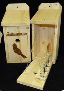 Caja de Madera para Guardar <span class=keywords><strong>Vino</strong></span> con Forma de Jaula de Pájaros Sin Terminar, con Motivo Quemado, Regalo de Pascua de Schnapsbar JUNJI - Product Image 3